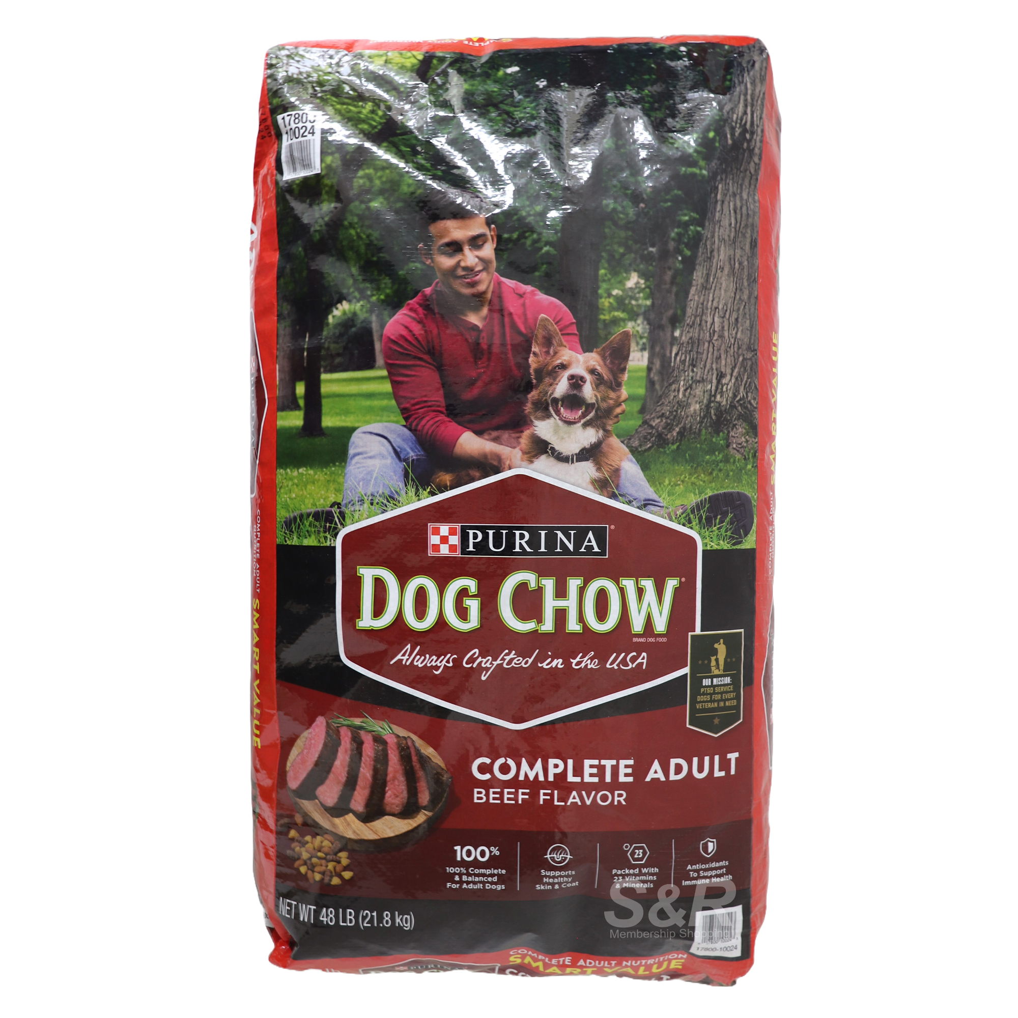 Purina Dog Chow Food for Adult Dogs Beef Flavor 21.8kg